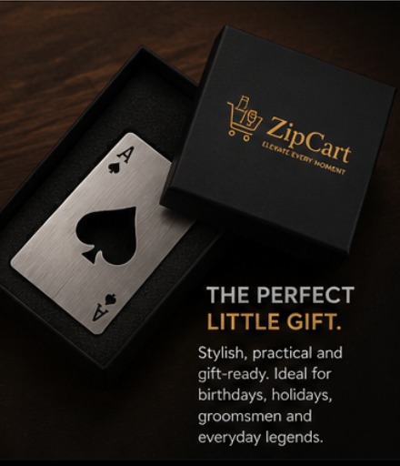 ZipCart Ace of Spades Card Bottle Opener | Wallet-Size Steel Opener