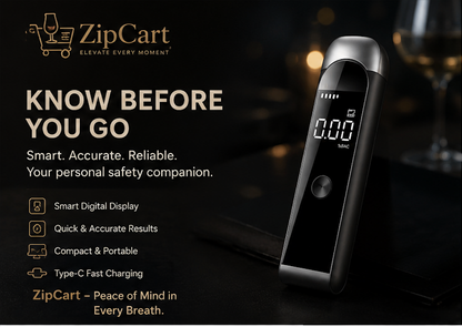 ZipCart Pro Digital Breathalyser | Instant Alcohol Tester