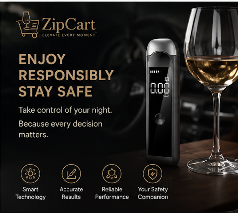 ZipCart Pro Digital Breathalyser | Instant Alcohol Tester