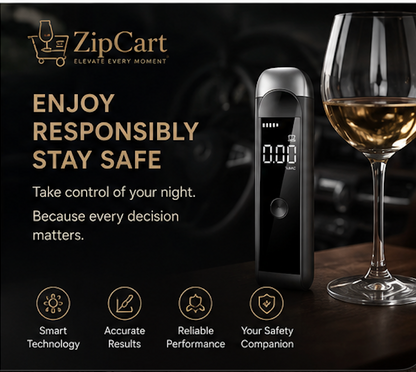ZipCart Pro Digital Breathalyser | Instant Alcohol Tester