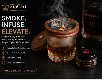 ZipCart Cocktail Drink Smoker Kit | Whiskey & Cocktail Smoker