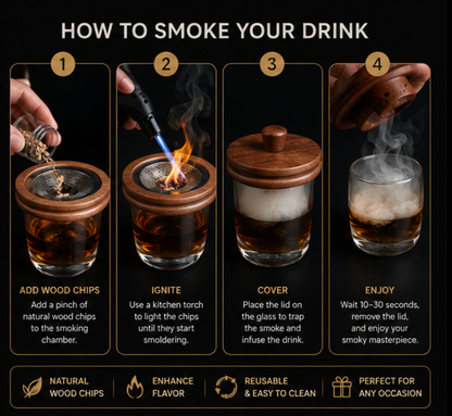 ZipCart Cocktail Drink Smoker Kit | Whiskey & Cocktail Smoker