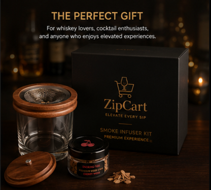 ZipCart Cocktail Drink Smoker Kit | Whiskey & Cocktail Smoker