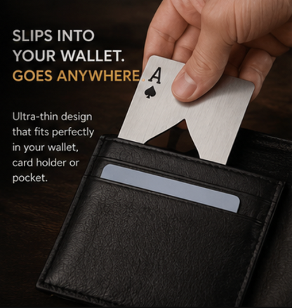 ZipCart Ace of Spades Card Bottle Opener | Wallet-Size Steel Opener