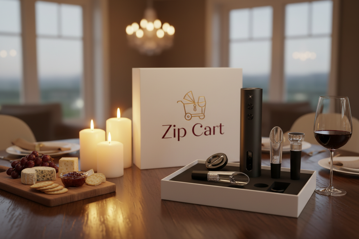 Zip Cart Electric Wine Opener - Lifestyle Shot
